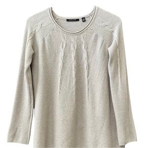 CYRUS Women's Cable Knit Sweater Tan Size Small